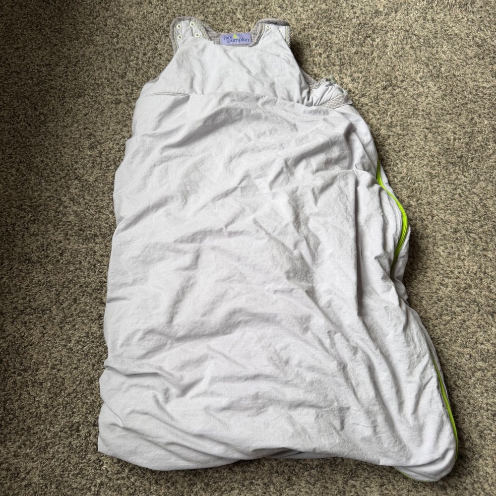 Nini & Pumpkin Moonbird Baby Sleep Sack Grey Lime Green Cotton Wearable Blanket